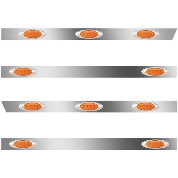 389 3 In. SS Cab-Sleeper Panels 10 P1 Amber/Amber LEDs For Glider 36/44 Inch Unibilt - No Extenders