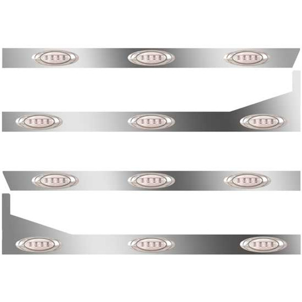 389 3 In. SS Cab-Sleeper Panels 12 P1 Amber/Clear LEDs  For Glider 36/44 Inch Unibilt - W/ Extenders
