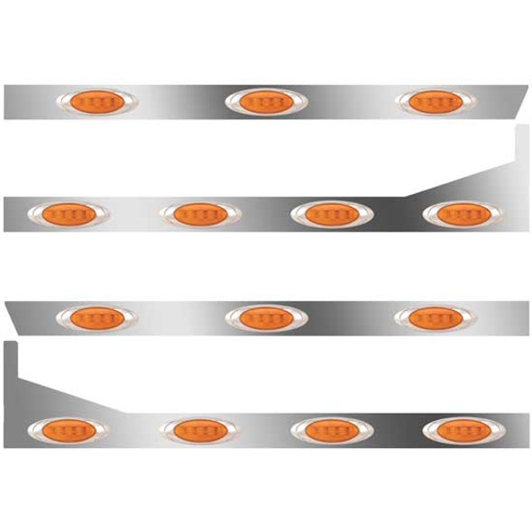 389 3 In. SS Cab-Sleeper Panels 14 P1 Amber/Amber LEDs For  Glider 48/58 Inch Unibilt - W/ Extenders