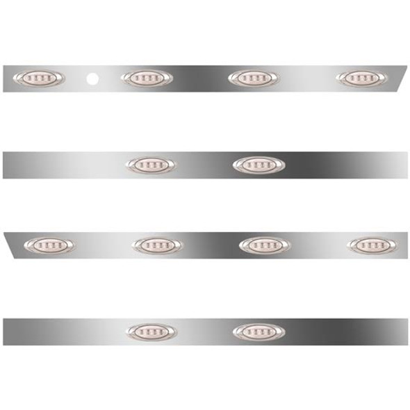 389 3 In SS Std Cab/Sleeper Panel Kit W/ 12 P1 Amber/Clear LEDs Fits 131 BBC W/ 36/44 In Sleeper - No Extenders