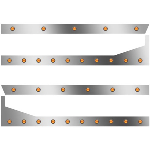 389 3 In SS Extd Cab/Sleeper Panel Kit W/ 18 Amber/Amber LEDs  For 131 BBC W/ 48/58 In Sleeper W/ Extenders