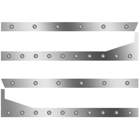 389 3 In SS Extd Cab/Sleeper Panel Kit W/ 20 Round Amber/Clear LEDs  For  Glider W/ 48/58 In Sleeper W/ Extenders