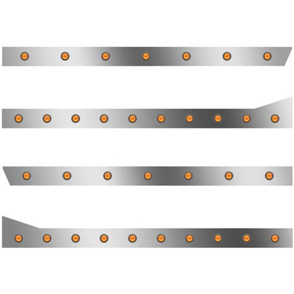 Peterbilt 3 In. Std Cab Panels W/ 34 - 2 Inch Amber/Amber Lights  For  388/389 W/ 70/78 In. Sleeper No Extenders