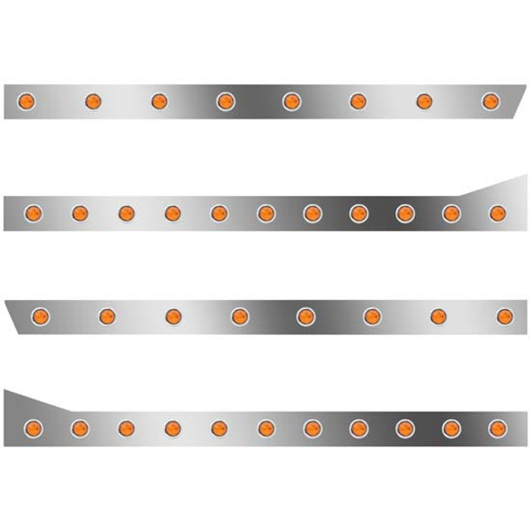 Peterbilt 3 In. Extd Cab Panels W/ 38 - 3/4 Inch Amber/Amber Lights  For 389 Glider W/ 70/78 In. Sleeper No Extenders