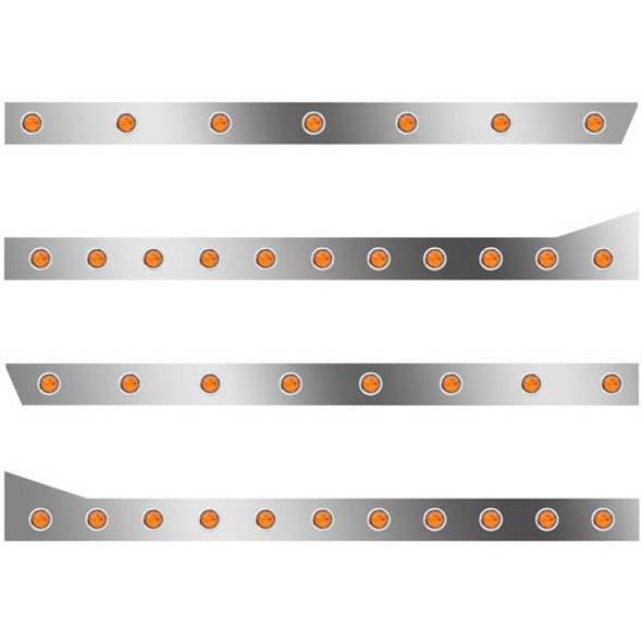 Peterbilt 3 In. Std Cab Panels W/ 37 - 3/4 Inch Amber/Amber Lights  For 389 131 BBC W/ 70/78 In. Sleeper No Extenders