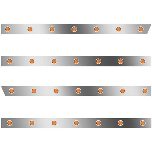 Peterbilt 3 In. Std Cab Panels W/ 28 - 3/4 Inch Amber/Amber Lights  For 389 131 BBC W/ 48/58 In. Sleeper No Extenders