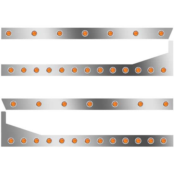 Peterbilt 3 In. Std Cab Panels W/ 40 - 3/4 Inch Amber/Amber Lights  For 389 131 BBC W/ 63/72 In. Sleeper, Extenders