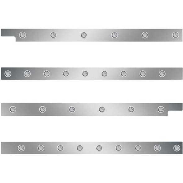 Peterbilt 2.5 Inch S.S. Cab-Sleeper Panels W/ 30 - 3/4 Inch Amber/Clear LEDs  For 567 121BBC, 579 123BBC