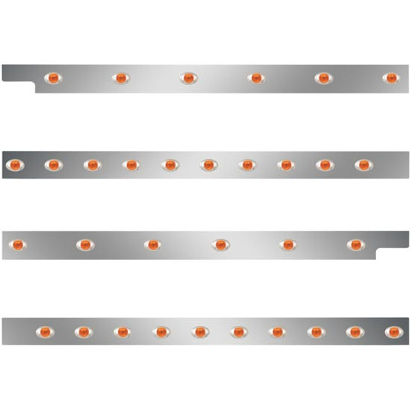 Peterbilt 2.5 Inch S.S. Cab-Sleeper Panels W/ 32 P3 Amber/Amber LEDs  For 567 121BBC, 579 123BBC