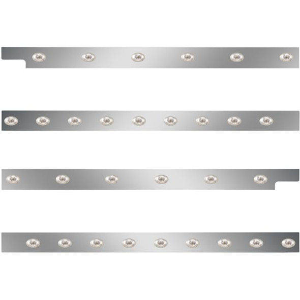 Peterbilt 2.5 Inch S.S. Cab-Sleeper Panels W/ 30 P3 Amber/Clear LEDs  For 567 121BBC, 579 123BBC