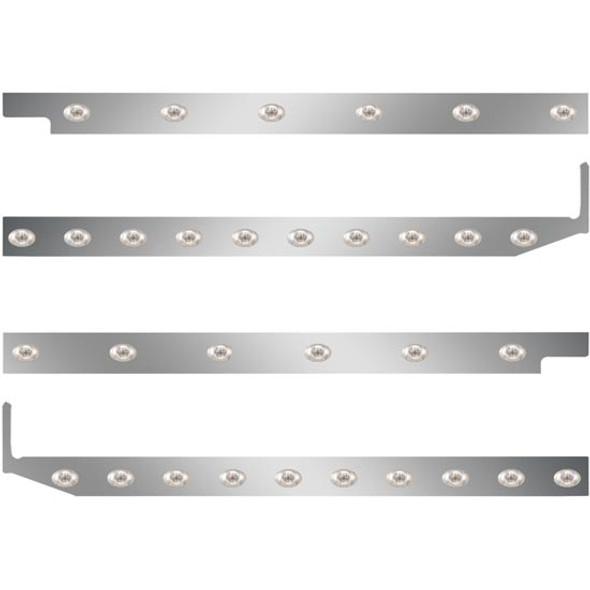 Peterbilt 2.5 Inch S.S. Cab-Sleeper Panels W/ 32 P3 Amber/Clear LEDs  For 567 121BBC, 579 123BBC