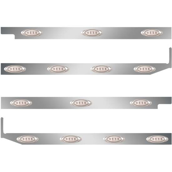 Peterbilt 2.5 Inch S.S. Cab-Sleeper Panels W/ 14 P1 Amber/Clear LEDs  For 567 121BBC, 579 123BBC