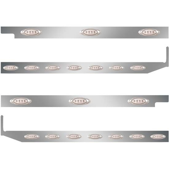 Peterbilt 2.5 Inch S.S. Cab-Sleeper Panels W/ 20 P1 Amber/Clear LEDs  For 567 121BBC, 579 123BBC