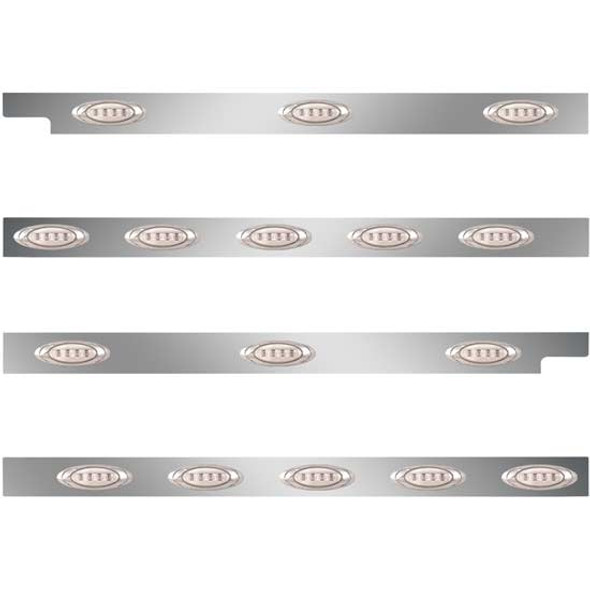 Peterbilt 2.5 Inch S.S. Cab-Sleeper Panels W/ 16 P1 Amber/Clear LEDs  For 567 121BBC, 579 123BBC