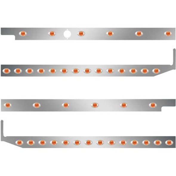 Peterbilt 2.5 Inch S.S. Cab-Sleeper Panels W/ 40 P3 Amber/Amber LEDs  For 567 121BBC, 579 123BBC