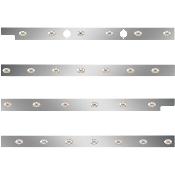 Peterbilt 2.5 Inch SS Cab-Sleeper Panels W/ 26 P3 Amber/Clear LEDs  For 567 121BBC, 579 123BBC
