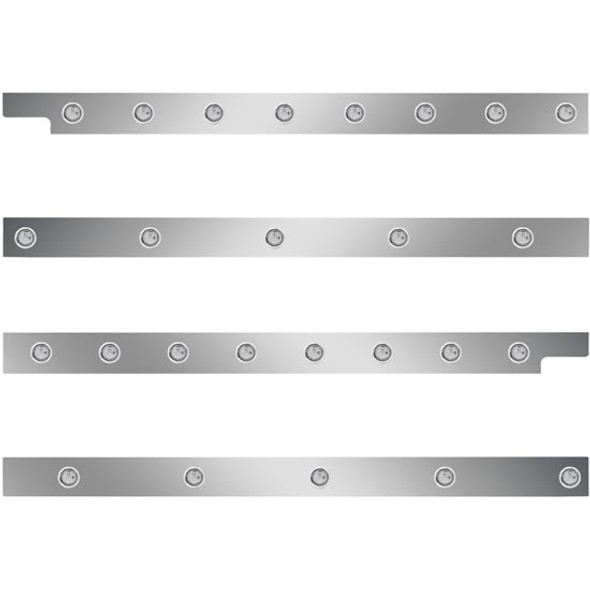 Peterbilt 2.5 Inch S.S. Cab-Sleeper Panels W/ 26 - 3/4 Inch Amber/Clear LEDs  For 567 121BBC, 579 123BBC