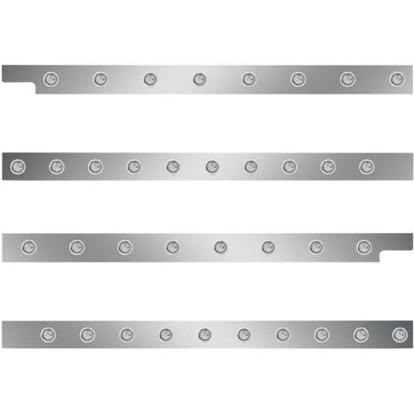Peterbilt 2.5 Inch S.S. Cab-Sleeper Panels W/ 36 - 3/4 Inch Amber/Clear LEDs  For 567 121BBC, 579 123BBC