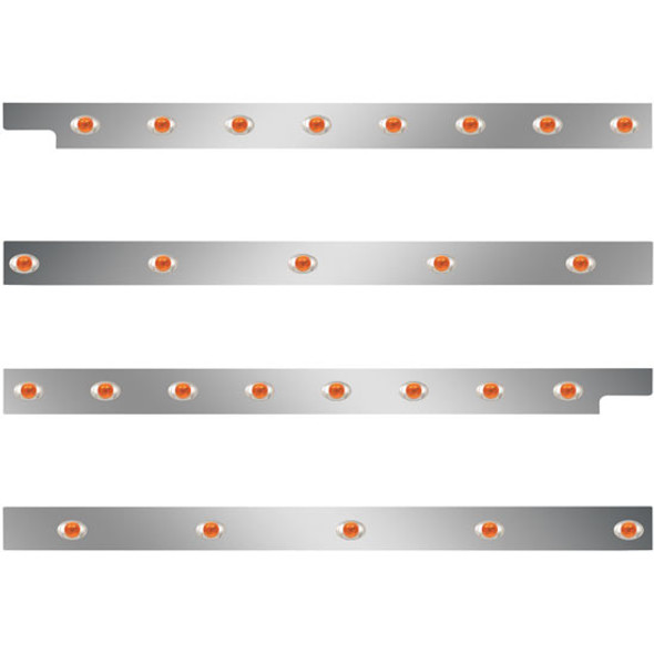 Peterbilt 2.5 Inch S.S. Cab-Sleeper Panels W/ 26 P3 Amber/Amber LEDs  For 567 121BBC, 579 123BBC