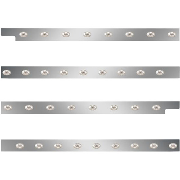 Peterbilt 2.5 Inch S.S. Cab-Sleeper Panels W/ 34 P3 Amber/Clear LEDs  For 567 121BBC, 579 123BBC