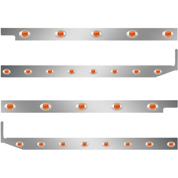 Peterbilt 2.5 Inch S.S. Cab-Sleeper Panels W/ 26 P3 LEDs  For 567 113BBC, 579 117BBC SBA W/ 44 Inch Sleeper