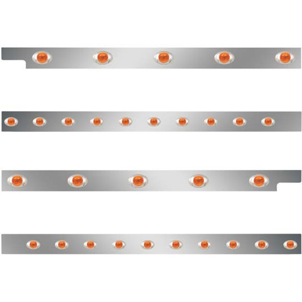 Peterbilt 2.5 Inch S.S. Cab-Sleeper Panels W/ 30 P3 LEDs  For 567 113BBC, 579 117BBC SBA W/ 80 Inch Sleeper