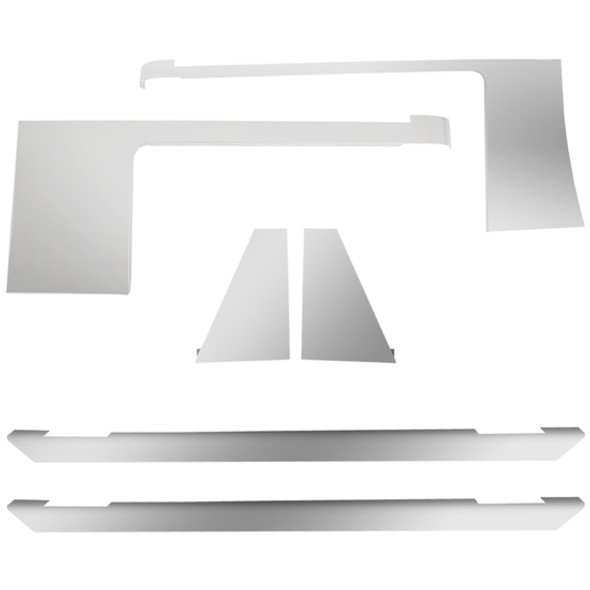 CSM Aluminum Cab, Cowl, 70 Inch Sleeper Blank Panels 3.00/1.00 Inch For Peterbilt 389 W/ Aftermarket Exhaust