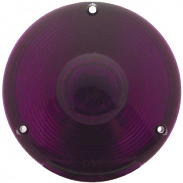 Round Turn Signal Lens Purple W/ 3 Screw Mount