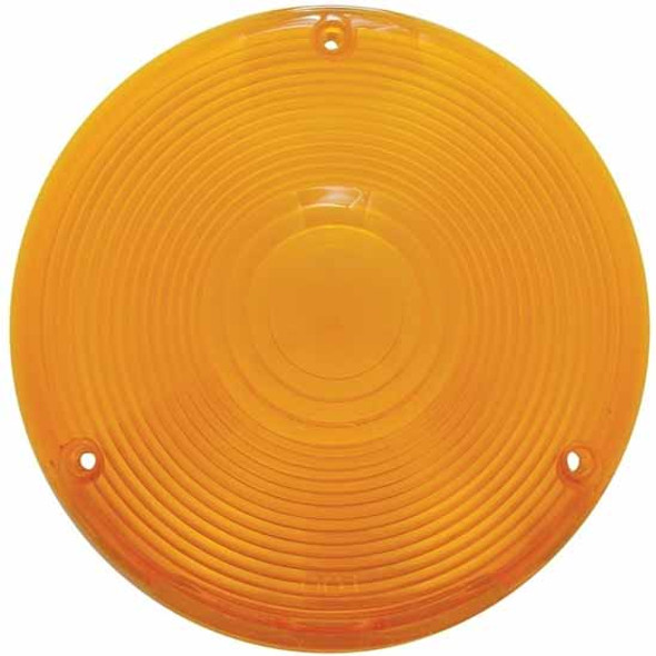 Round Turn Signal Lens Amber W/ 3 Screw Mount