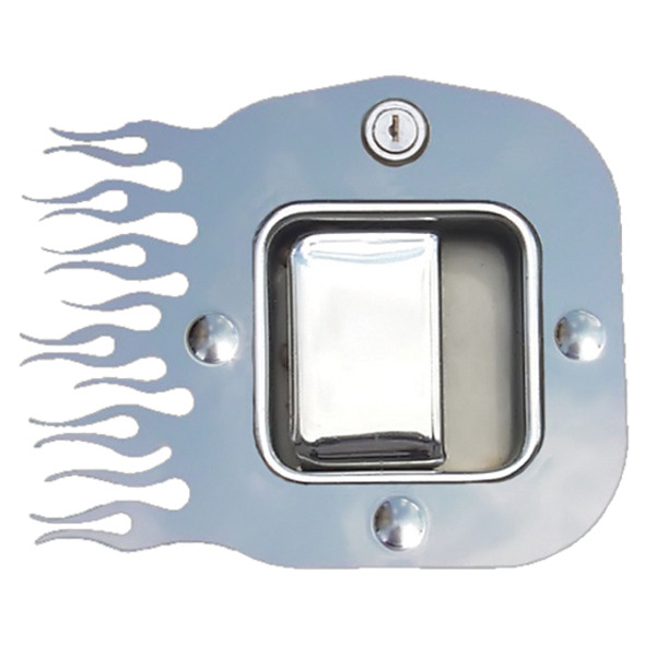 Stainless Steel Scorch Cutout Door Latch Trims for Peterbilt