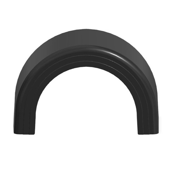 Peterbilt 48.5 Inch Black Fiberglass Wide Trim Full Radius Fender Kit  For Air Leaf Suspension (Set Of 4)