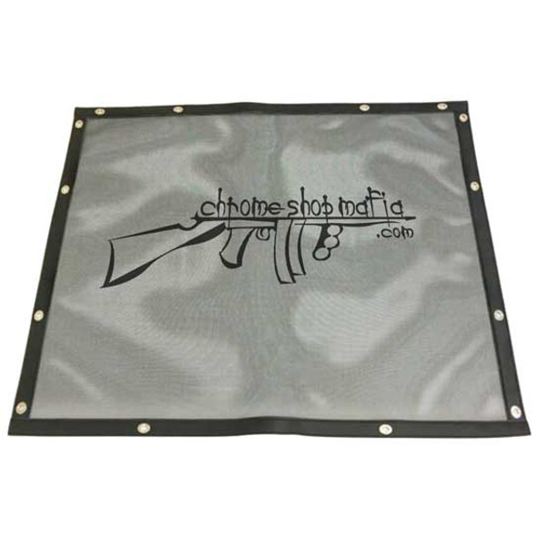 Peterbilt 379 127BBC Chrome Shop Mafia Logo Black Bug Screen