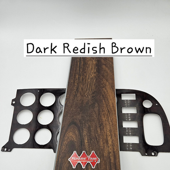 Peterbilt 386, 389 & 389 Glider Precut Vinyl Plank Wood Floor W/ Shifter Hole - Dark Reddish Brown