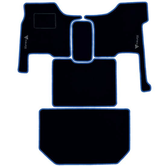 Peterbilt 579 Black/Blue 5 Piece Carpet Floor Mat Set