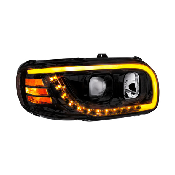 Blackout Projection Headlight with LED Turn Signal and Light Bar - Passenger Side