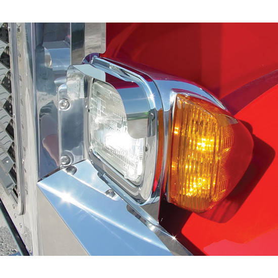 Peterbilt 379 SS Single Rectangular Headlight Visors