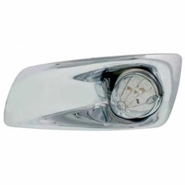 Kenworth Chrome Plastic Front Bumper Light Bezel W/19 Led Watermelon Light - Driver Side