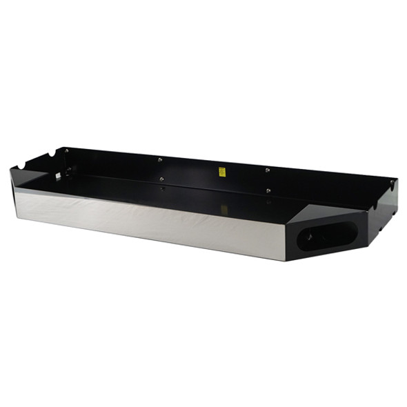 60-Inch Black Tool Box Top Tray with Stainless Steel Panel Plates & 6-Inch Light Hole