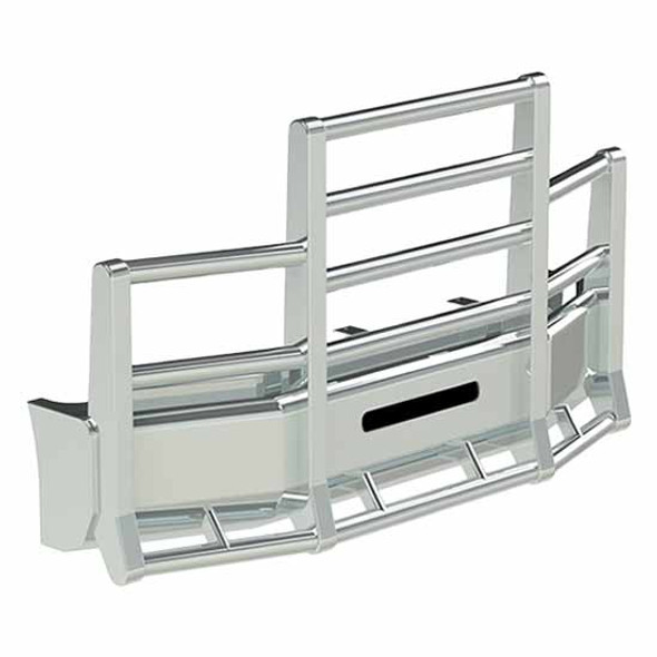 Herd Road Train Grille Guard Bumper with Slam Latch, Lift Assist, and 14 2-Inch LED Lights for Kenworth Trucks