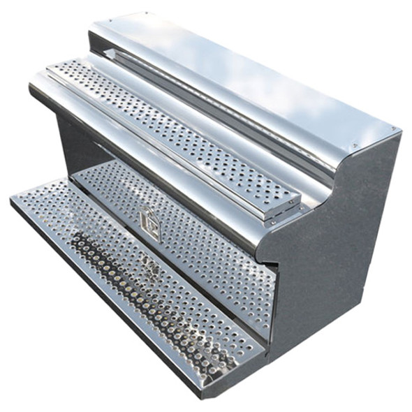 Stainless Steel 34-Inch Tool Box with Step for Secure Storage Stainless Steel 34-Inch Tool Box with Step for Secure Storage