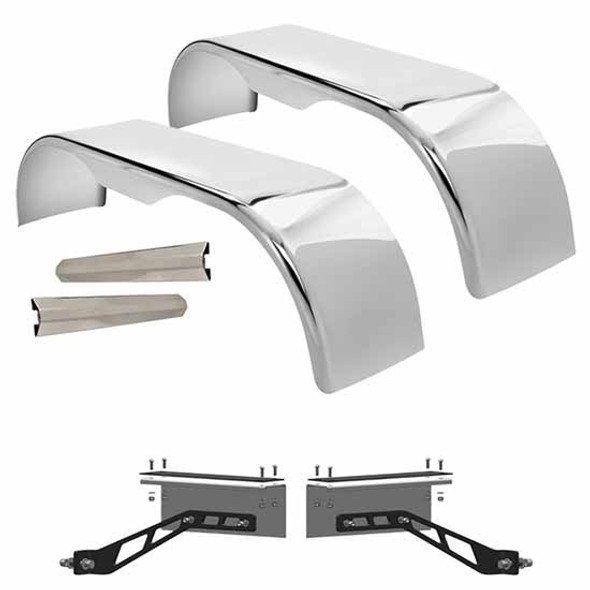 Hogebuilt 105 Inch Stainless Steel Flanged Full Fender Kit for Kenworth Hogebuilt 105 Inch Stainless Steel Flanged Full Fender Kit for Kenworth