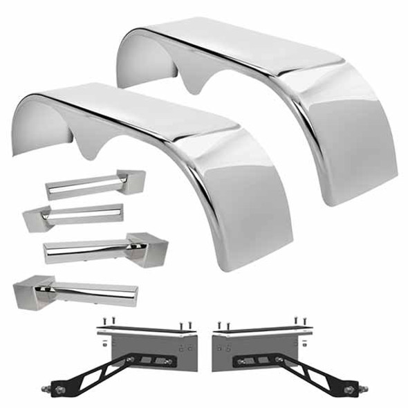 Hogebuilt Full Fender Kit for Kenworth AG380 Air Suspension - Teardrop Style Hogebuilt Full Fender Kit for Kenworth AG380 Air Suspension - Teardrop Style