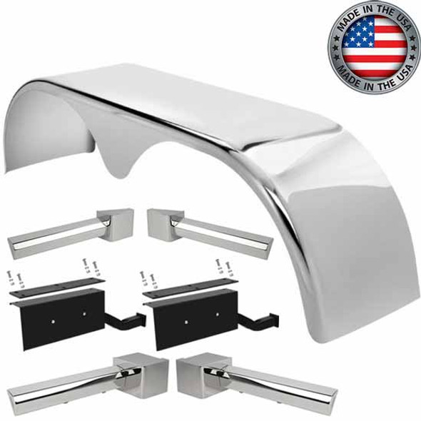 Hogebuilt Full Fender Kit for Kenworth AG380 Air Suspension - Teardrop Style