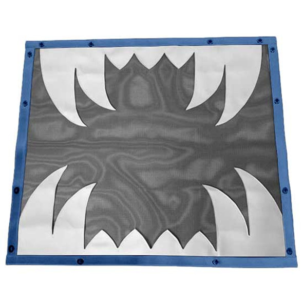 Kenworth  Mesh Sabertooth Black Bug Screen W/ White Teeth & Blue Trim