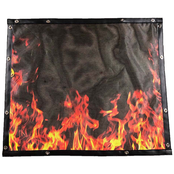 Kenworth W900L Mesh Orange Flame Bug Screen W/ Black Trim