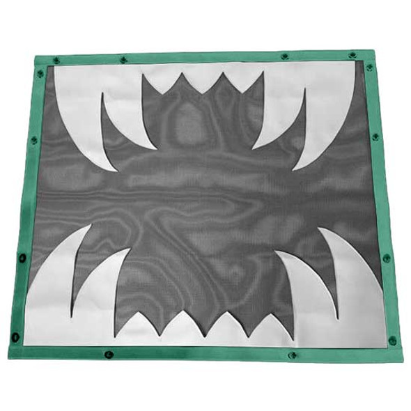 Kenworth W900L Mesh Sabertooth Black Bug Screen W/ White Teeth & Teal Trim