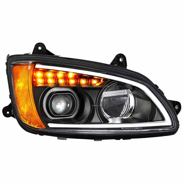 Kenworth T660 Black Full LED Projector Headlight, Passenger Side W/ Turn Signal & Position Light Bar Kenworth T660 Black Full LED Projector Headlight, Passenger Side W/ Turn Signal & Position Light Bar