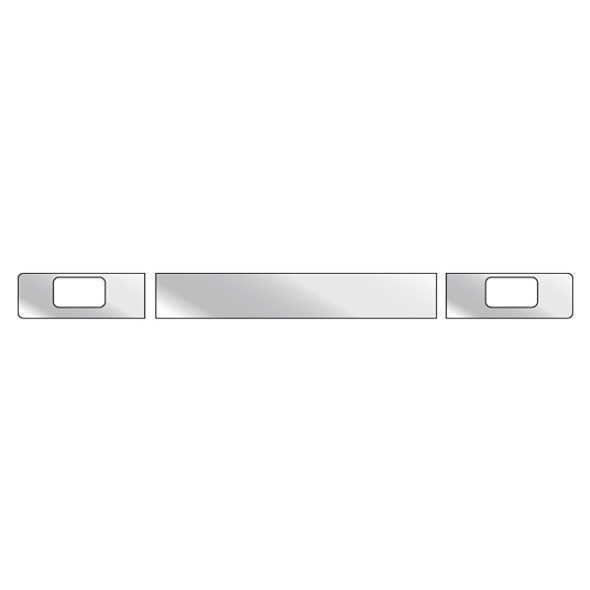 Stainless Steel Bumper Insert Trim Kit with Blank Center and Fog Light Cutouts for Freightliner