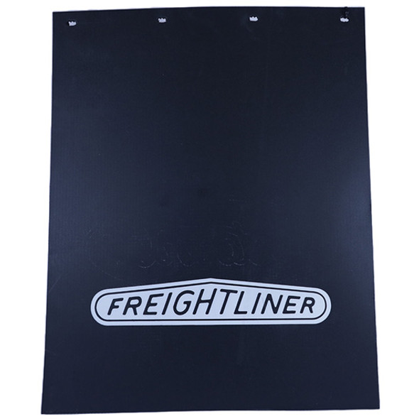 24" x 30" Black Rubber Mud Flap with White Freightliner Logo