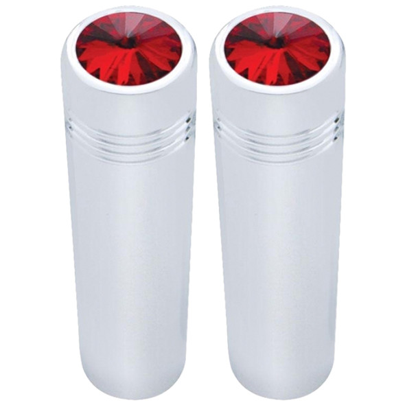 Freightliner 2 3/8 Inch Chrome Toggle Switch Extensions W/ Red Jewel - Pair